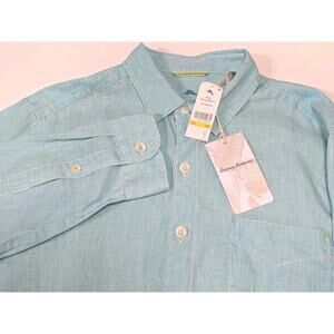 New With Tags Tommy Bahama Men's Sea Glass Breezer Linen Shirt Medium